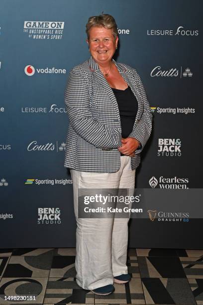 Lisa Wainwright MBE attends the London premiere of "Game On: The Unstoppable Rise of Women's Sport" at Everyman Broadgate on June 13, 2023 in London,...