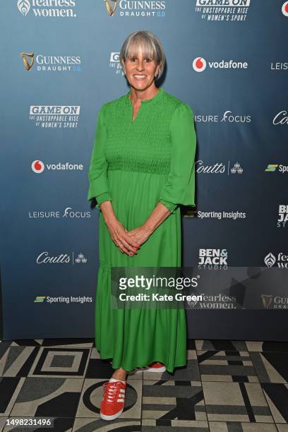 Director and Producer Sue Anstiss, MBE attends the London premiere of "Game On: The Unstoppable Rise of Women's Sport" at Everyman Broadgate on June...