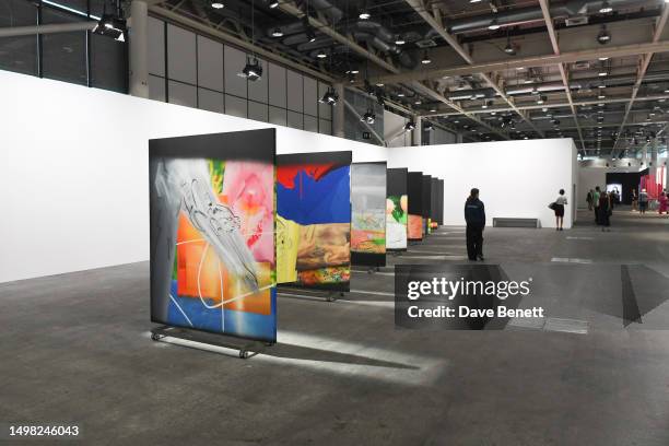 General view of the atmosphere at the Art Basel 2023 press preview at Messe Basel on June 13, 2023 in Basel, Switzerland.