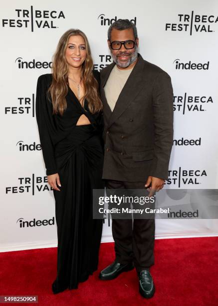 Director Chelsea Peretti and Jordan Peele attend the "First Time Female Director" premiere during the 2023 Tribeca Festival at SVA Theatre on June...