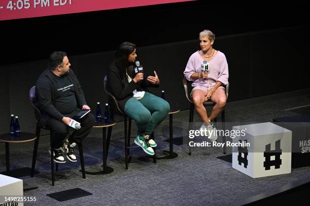 Amir Zonozi, Neeta Sreekanth and Bethanie Mattek-Sands speak during the 2023 Hashtag Sports Conference on June 13, 2023 in New York City.