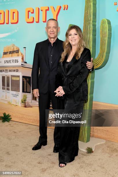 Tom Hanks and Rita Wilson attend the "Asteroid City" New York Premiere at Alice Tully Hall on June 13, 2023 in New York City.