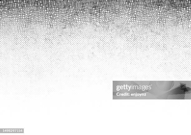 black lines pattern vector background - seamless puzzle pattern stock illustrations