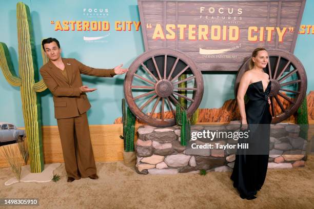 Aimee Mullins and Rupert Friend attend the New York premiere of "Asteroid City" at Alice Tully Hall on June 13, 2023 in New York City.
