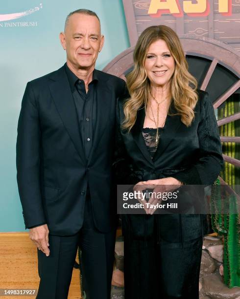 Tom Hanks and Rita Wilson attend the New York premiere of "Asteroid City" at Alice Tully Hall on June 13, 2023 in New York City.