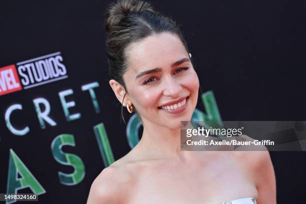 Emilia Clarke attends Marvel Studios' New Series "Secret Invasion" Launch Event at El Capitan Theatre on June 13, 2023 in Los Angeles, California.