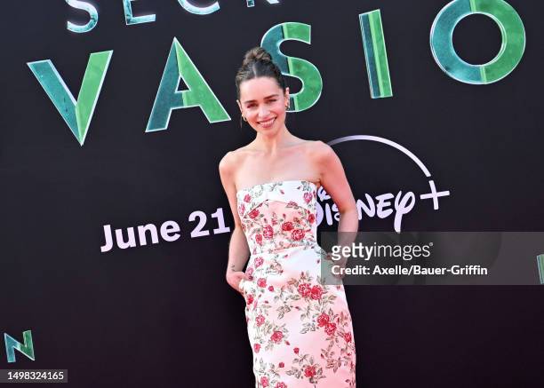 Emilia Clarke attends Marvel Studios' New Series "Secret Invasion" Launch Event at El Capitan Theatre on June 13, 2023 in Los Angeles, California.