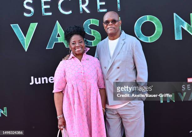 LaTanya Richardson and Samuel L. Jackson attend Marvel Studios' New Series "Secret Invasion" Launch Event at El Capitan Theatre on June 13, 2023 in...