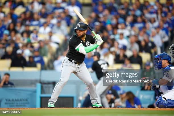 Yoan Moncada of the Chicago White Sox at Dodger Stadium on June 13, 2023 in Los Angeles, California.