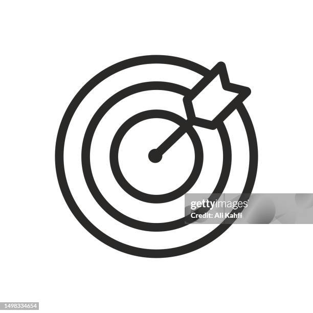 ilustraciones, imágenes clip art, dibujos animados e iconos de stock de icono de objetivo de negocio - línea-de-gol