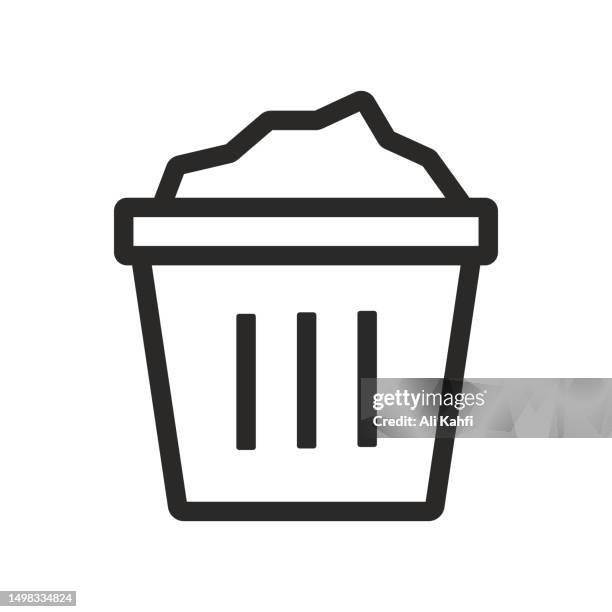 garbage can icon - garbage bin icon stock illustrations