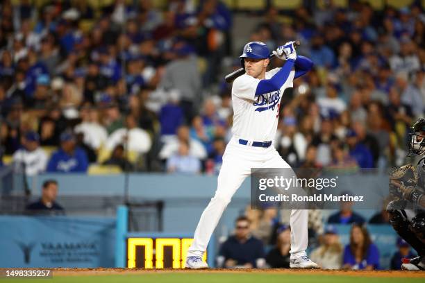 Freddie Freeman of the Los Angeles Dodgers at Dodger Stadium on June 13, 2023 in Los Angeles, California.