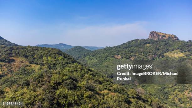 aerial of the forested mountains near mamou, futa djallon, guinea - michael futa stock pictures, royalty-free photos & images