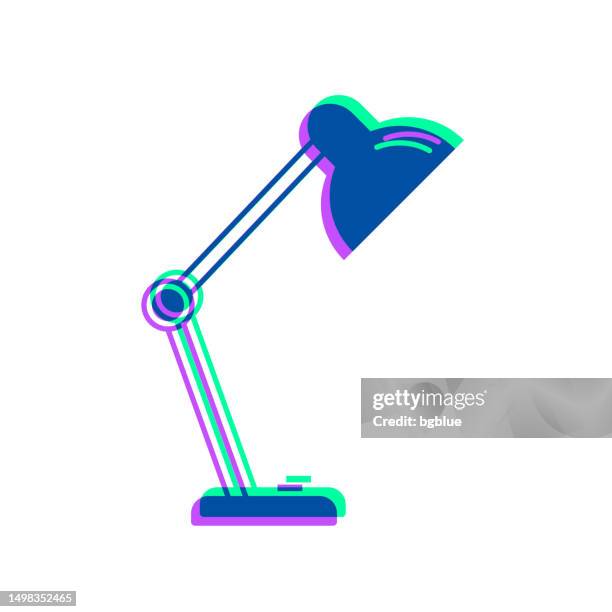 desk lamp. icon with two color overlay on white background - light switch office stock illustrations
