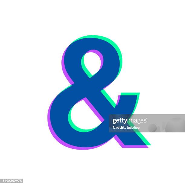 ampersand symbol. icon with two color overlay on white background - ampersand stock illustrations