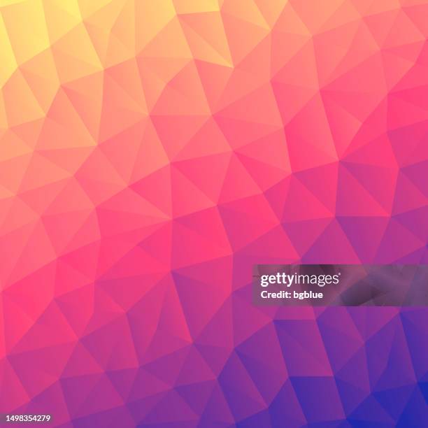 polygonal mosaic with pink gradient - abstract geometric background - low poly - diamond light source stock illustrations