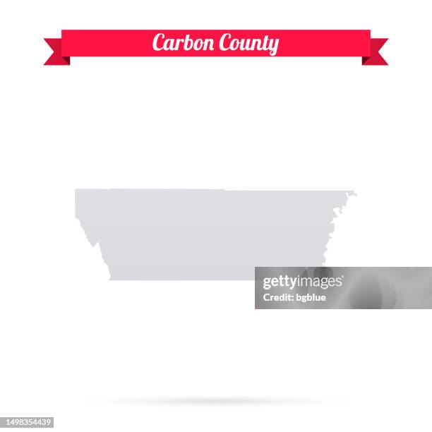 carbon county, utah. map on white background with red banner - price utah stock illustrations