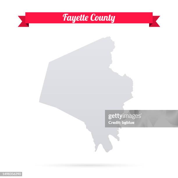 fayette county, kentucky. map on white background with red banner - lexington ky stock illustrations