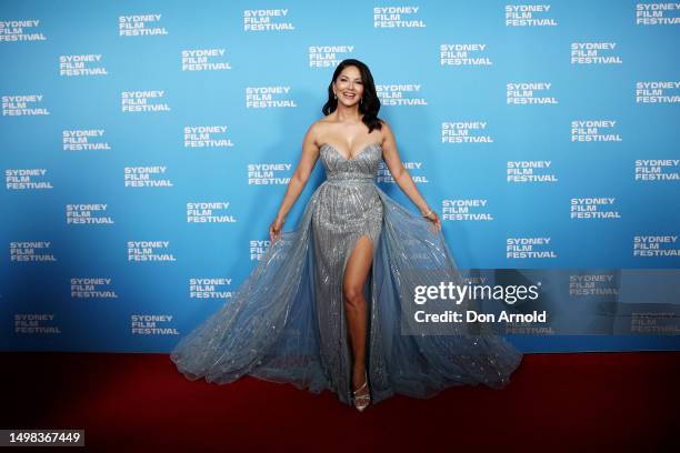 Sunny Leone attends the "Kennedy" Sydney Film Festival Australian Premiere at State Theatre on June 14, 2023 in Sydney, Australia.