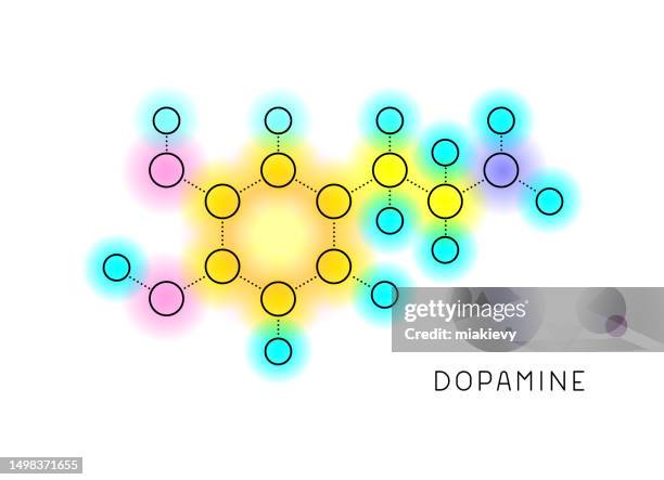 dopamine molecule - dopamine stock illustrations