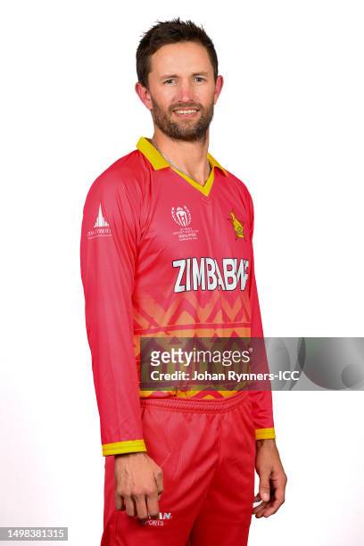 Craig Ervine of Zimbabwe poses for a photograph prior to the ICC Men's Cricket World Cup Qualifiers on June 13, 2023 in Harare, Zimbabwe.