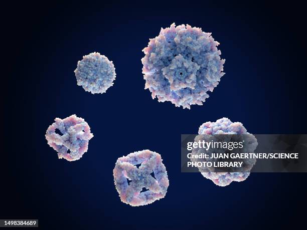 protein nanoparticles, illustration - nanomedicine stock illustrations