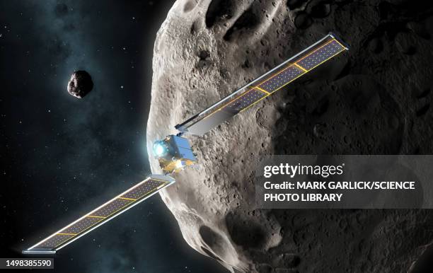 ilustraciones, imágenes clip art, dibujos animados e iconos de stock de nasa dart asteroid mission, illustration - misión espacial