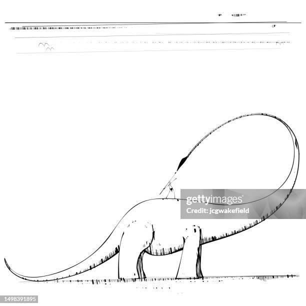 dinosaur & man - man neck stock illustrations
