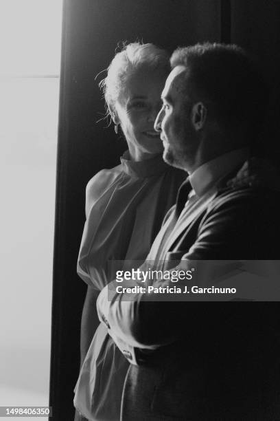 Alejandro Amenabar and Belen Rueda are seen at backstage during the opening ceremony of Alicante Film Festival 2023 at Teatro Principal on June 03,...