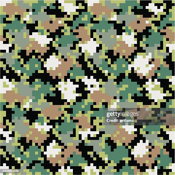 digital camouflage - seamless tile - digital camouflage pattern stock illustrations