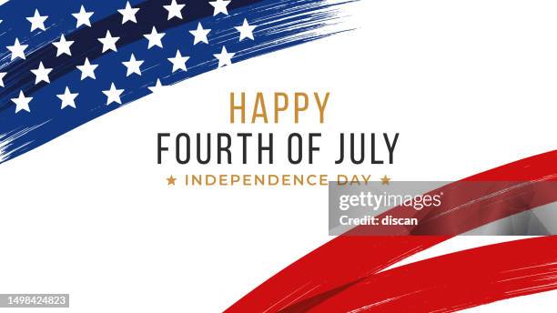 fourth of july card with stars and stripes. template for fourth of july. - happy fourth of july text stock illustrations