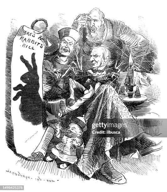british satire caricature comic cartoon illustration - shadow puppet stock illustrations