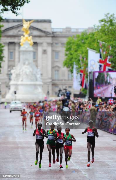 Edna Ngeringwony Kiplagat of Kenya, Tiki Gelana of Ethiopia, Mary Jepkosgei Keitany of Kenya, Mare Dibaba of Ethiopia and Priscah Jeptoo of Kenya...