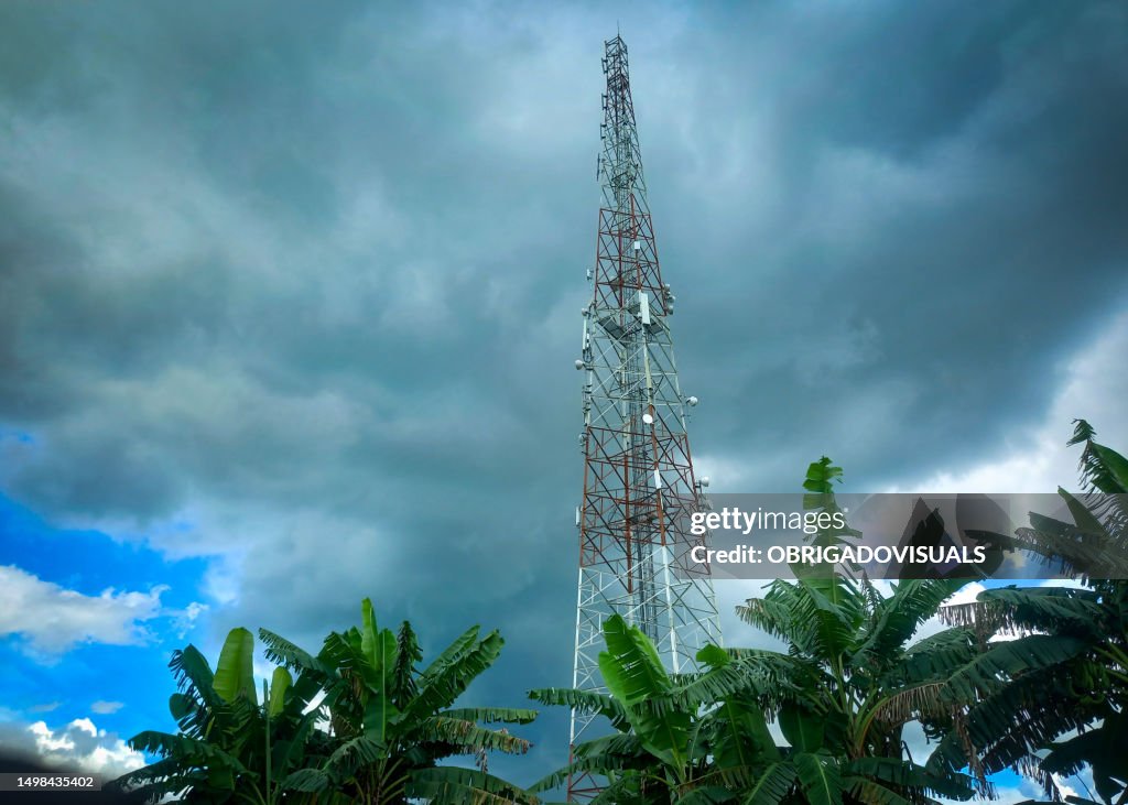 An errected telecommunication mast used by network providers in west Africa