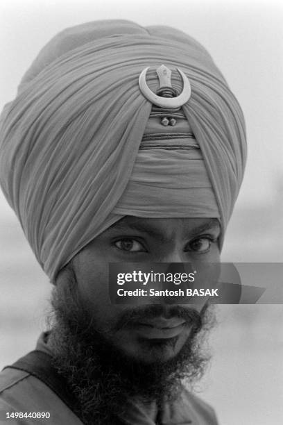 Portrait du Leader Sikh Jarnail Singh Bhindranwale en novembre 1982.