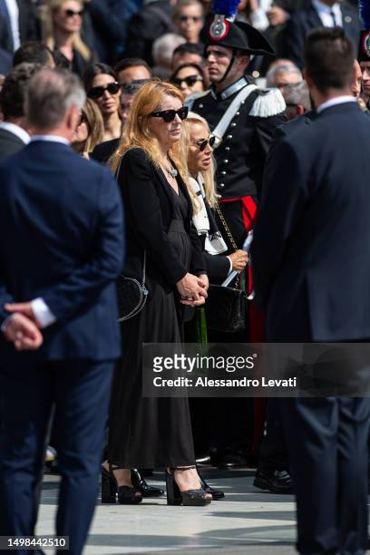 Michela Vittoria Brambilla outside Silvio Berlusconi's funeral at Milan Cathedral on June 14, 2023 in Milan, Italy. Silvio Berlusconi, the former...