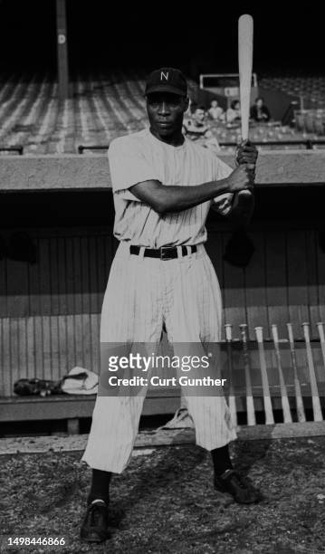 Portrait of Bob Thurman , Pitcher, Outfielder and left handed Batter for the Newark Bears before a Minor League Baseball International League game on...