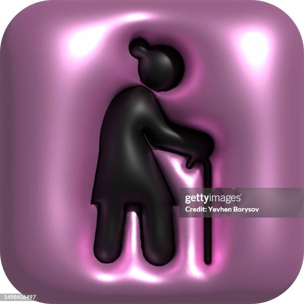 old woman icon people in motion active lifestyle sign - old people exercise cartoon stock pictures, royalty-free photos & images