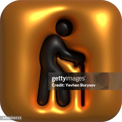Old man icon People in motion active lifestyle sign Old man icon People in motion active lifestyle sign