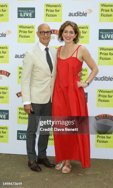 Stanley Tucci and Felicity Blunt attend the Women's Prize For Fiction 2023 winner ceremony at Bedford Square Gardens on June 14, 2023 in London,...