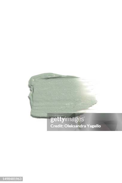 cosmetic swatch of clay. the texture of the face mask. beautiful green gray shades of strokes. - detergent powder stock pictures, royalty-free photos & images