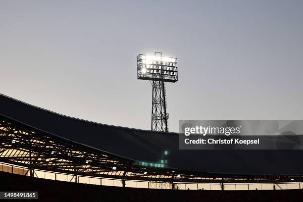 General view inside the stadium during the UEFA Nations League 2022/23 semifinal match between Netherlands and Croatia at De Kuip on June 14, 2023 in...