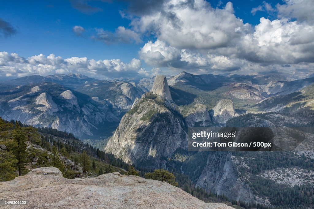 Scenic view of mountains against cloudy sky,United States,USA
