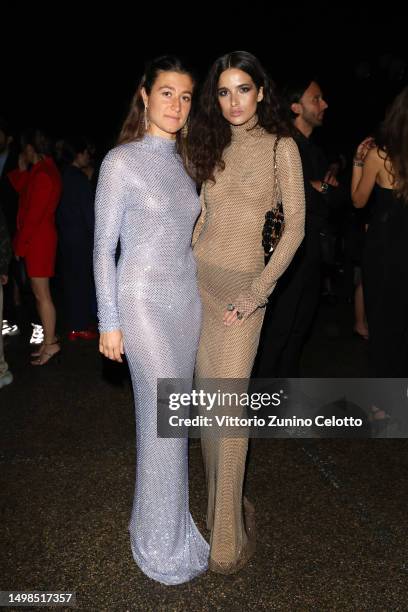 Annagreta Panconesi and Chiara Scelsi attend the photocall during LuisaViaRoma & British Vogue – Runway Icons at Piazzale Michelangelo on June 14,...