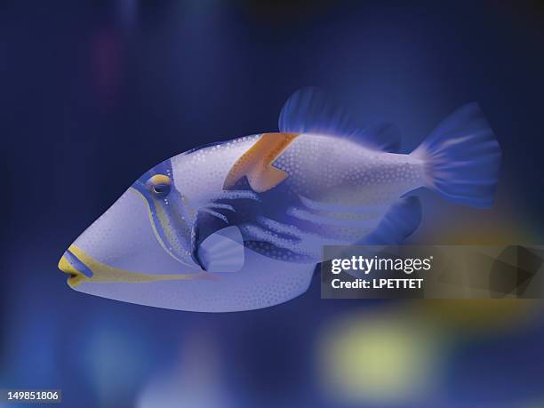 picasso fish - vector illustration - picasso stock illustrations