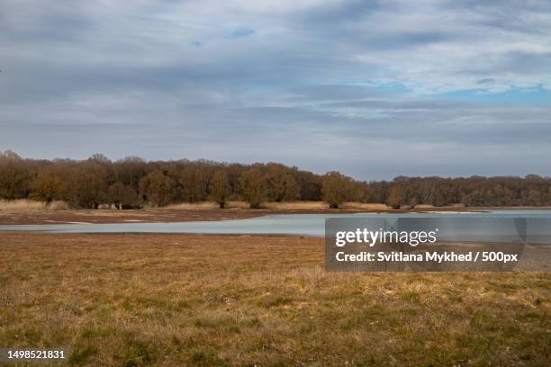 scenic view of lake against sky,troyes,france - troyes champagne ardenne - fotografias e filmes do acervo