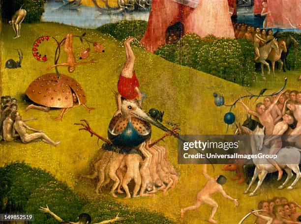 Hieronymus Bosch , The Garden of Earthly Delights, Central panel, Detail, Prado Museum, Madrid, Spain.