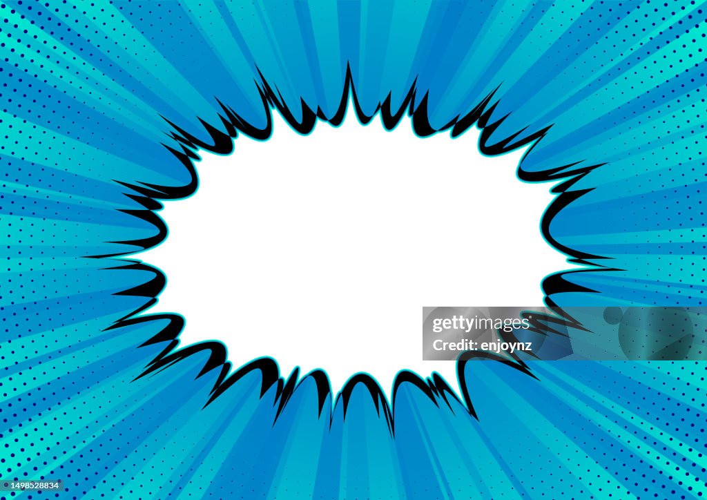 Blue Pop art comic text bubble