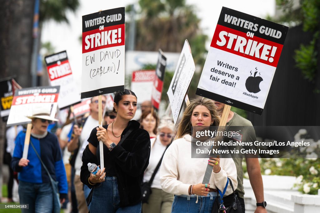 Writers Walk The Picket Line During The WGA Strike At Netflix