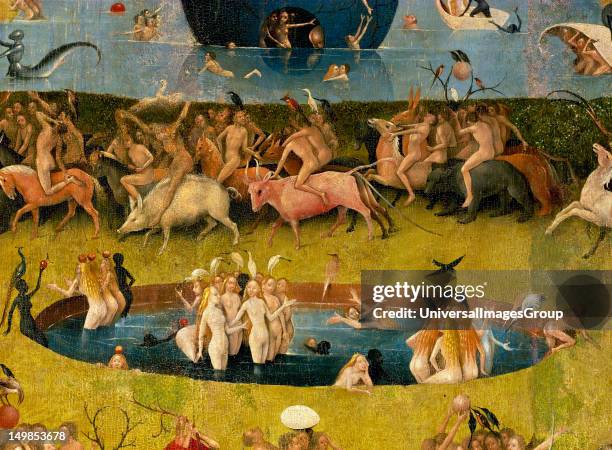 Hieronymus Bosch , The Garden of Earthly Delights, Central panel, Detail, Prado Museum, Madrid, Spain.